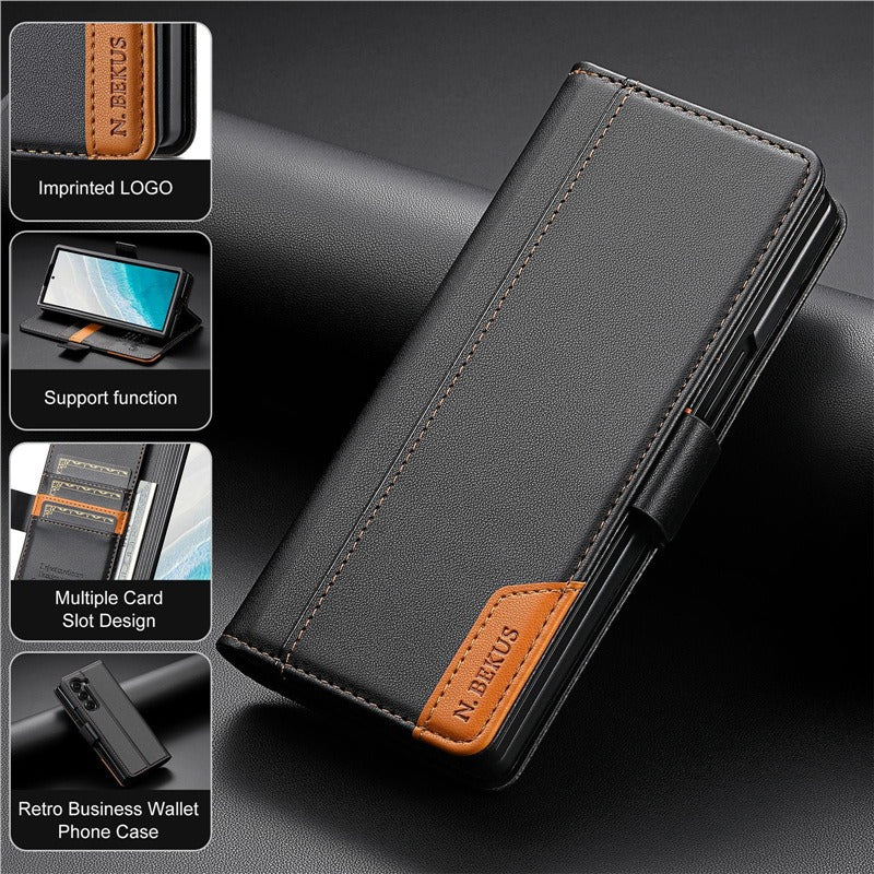 Leather Flip Wallet Stand Case for Samsung Z Fold