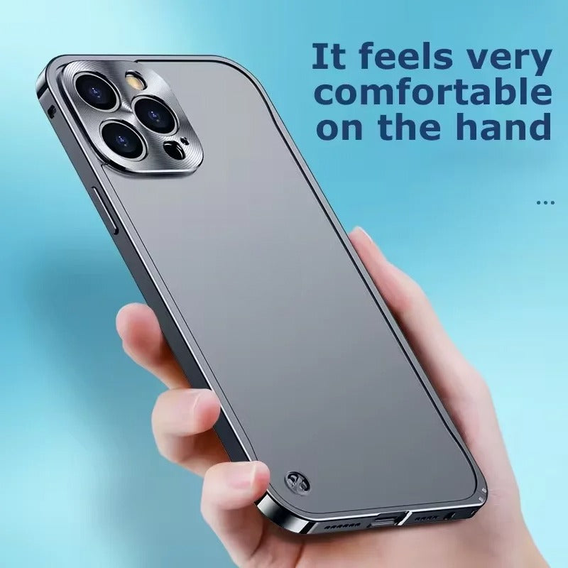 Magnetic Metal Aluminum Alloy Frame Frosted Back Panel Case for iphone