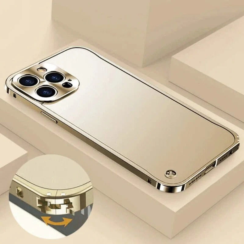 Magnetic Metal Aluminum Alloy Frame Frosted Back Panel Case for iphone