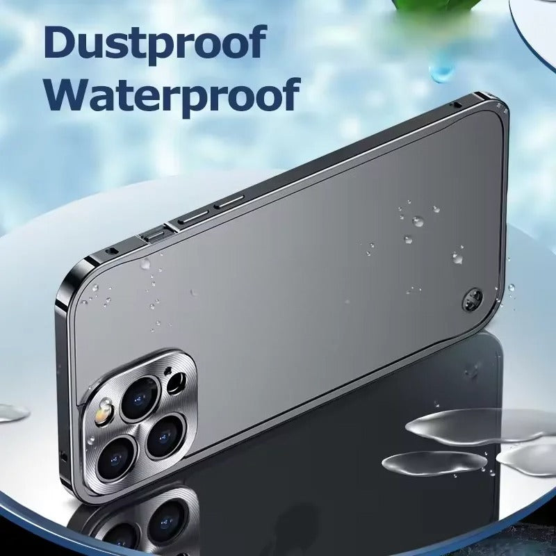 Magnetic Metal Aluminum Alloy Frame Frosted Back Panel Case for iphone