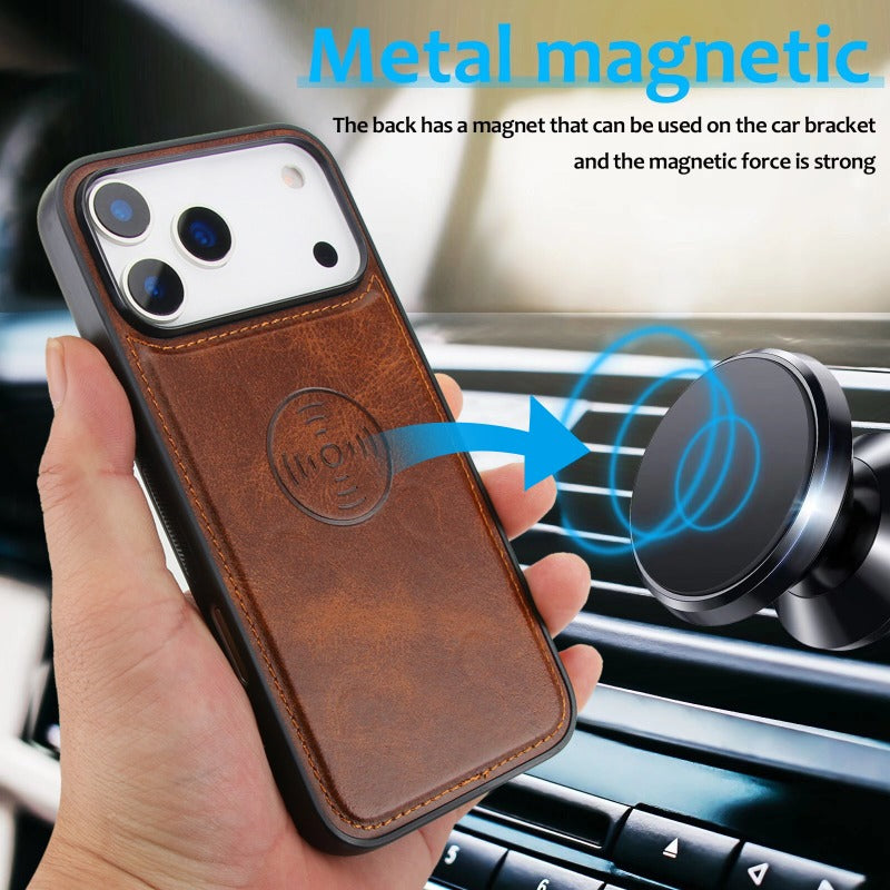 Magnetic Leather Card Holder Case for iphone