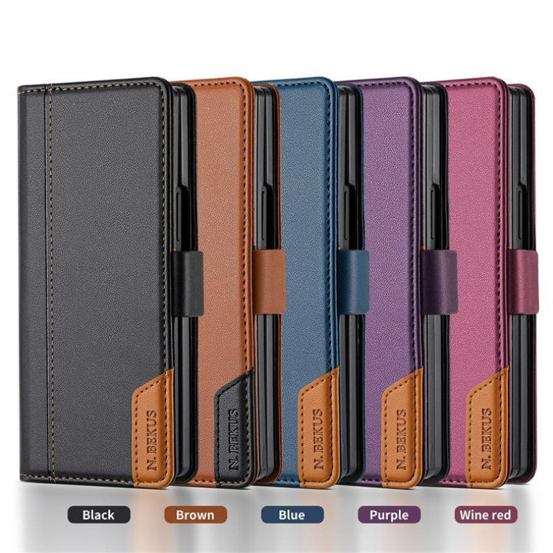 Leather Flip Wallet Stand Case for Samsung Z Fold