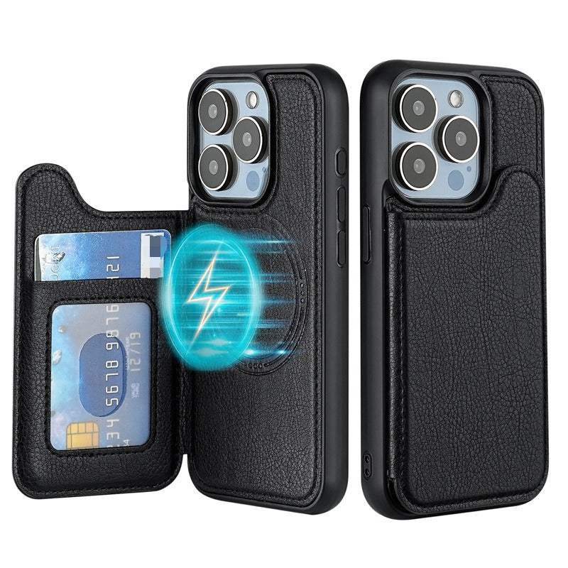 Magnetic Flip Card Holder Kickstand Case for iphone