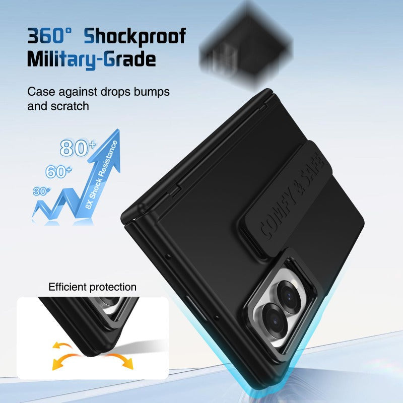 Full‑Cover Case with Lens Stand Wrist Strap, Shell‑Film Integrated for Samsung Z Fold