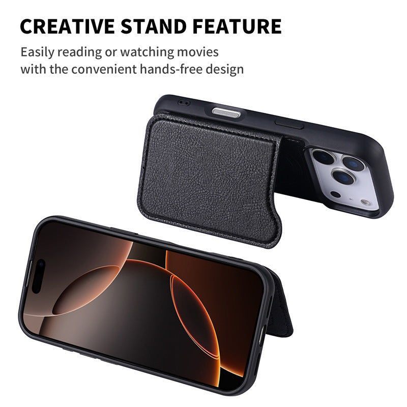Magnetic Flip Card Holder Kickstand Case for iphone