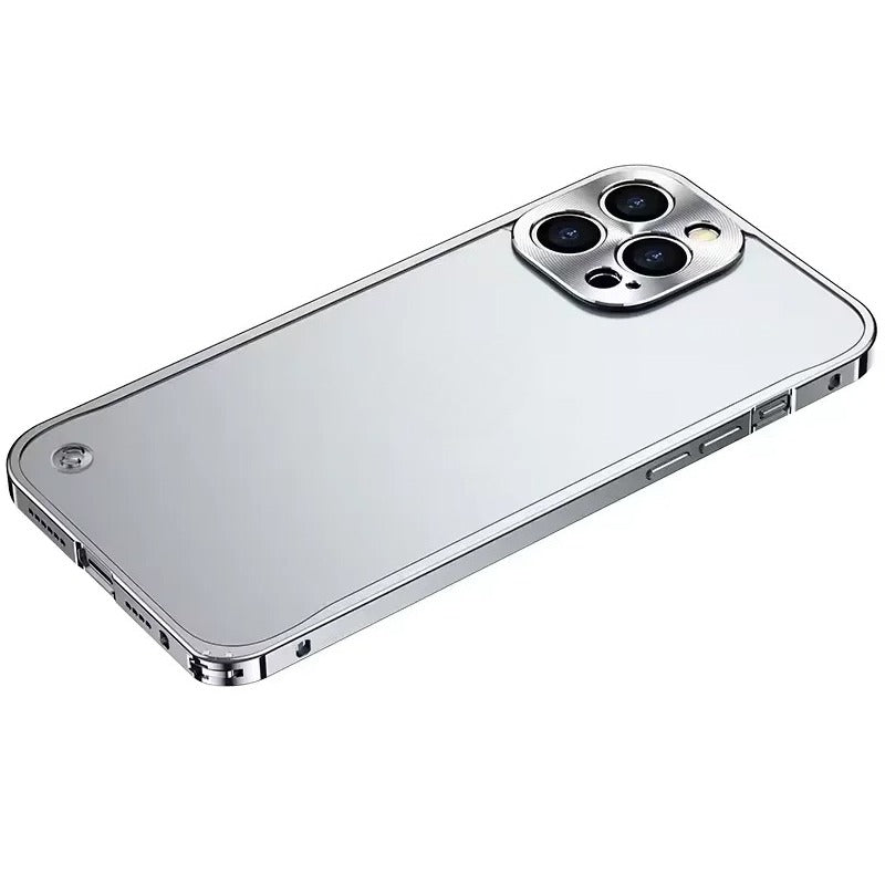 Magnetic Metal Aluminum Alloy Frame Frosted Back Panel Case for iphone