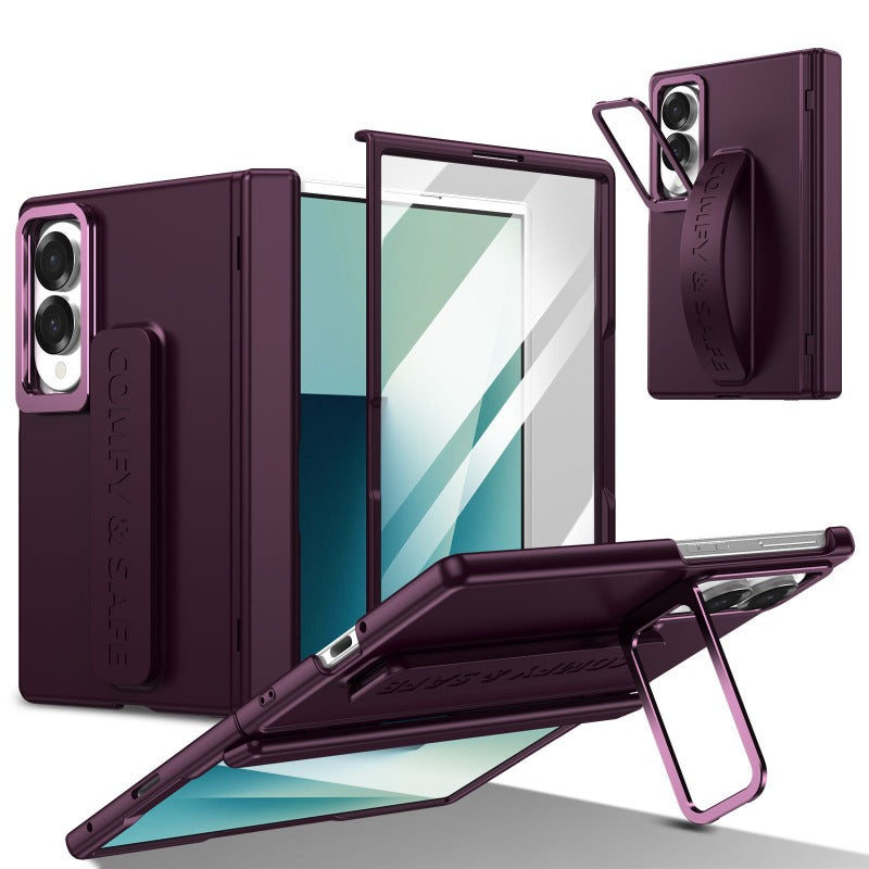 Full‑Cover Case with Lens Stand Wrist Strap, Shell‑Film Integrated for Samsung Z Fold