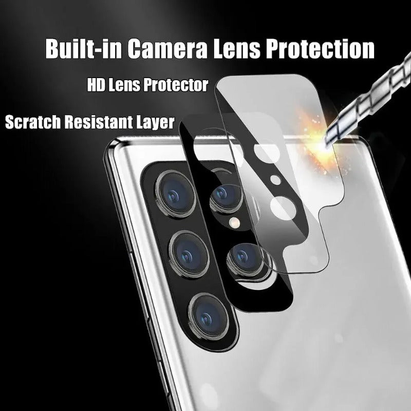 Double Sided Tempered Glass Metal Magnetic Case with Bottom Lock Catch for Samsung