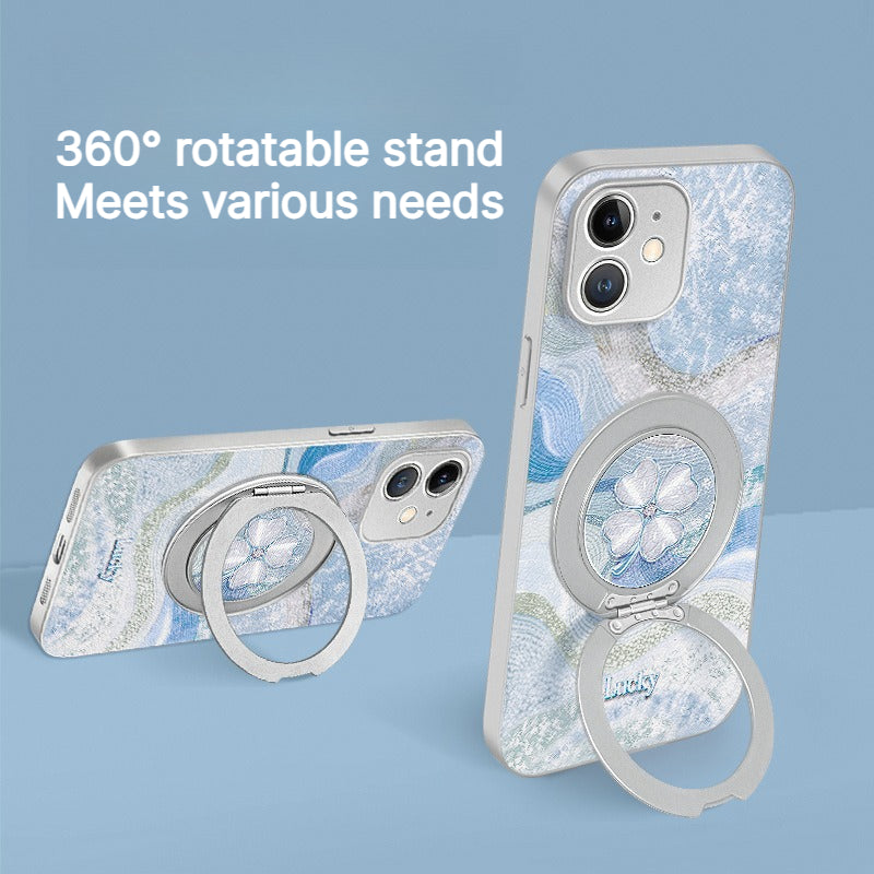 Lucky Clover Phone Case with Rotatable Stand & Lanyard for iphone