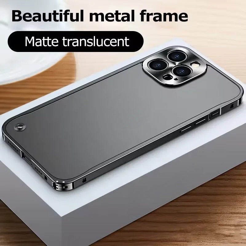 Magnetic Metal Aluminum Alloy Frame Frosted Back Panel Case for iphone