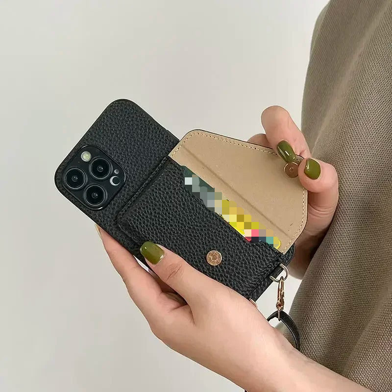 Leather Crossbody Wallet Case with Card Slots for iphone