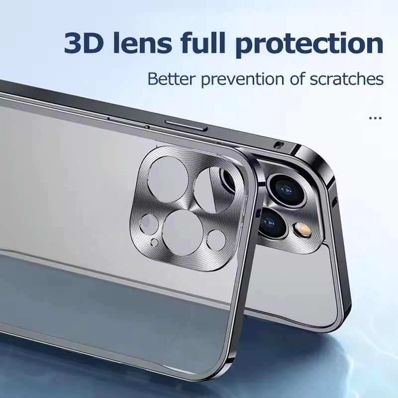 Magnetic Metal Aluminum Alloy Frame Frosted Back Panel Case for iphone
