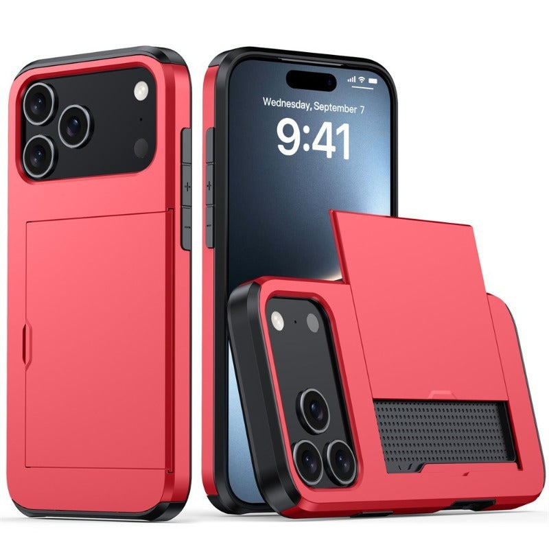 Shockproof Slide Card Holder Case for iphone