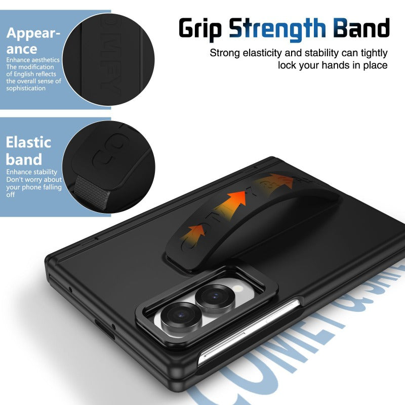 Full‑Cover Case with Lens Stand Wrist Strap, Shell‑Film Integrated for Samsung Z Fold