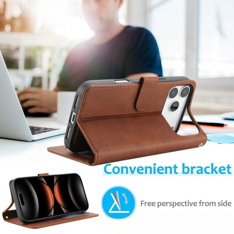 Magnetic Leather Card Holder Case for iphone