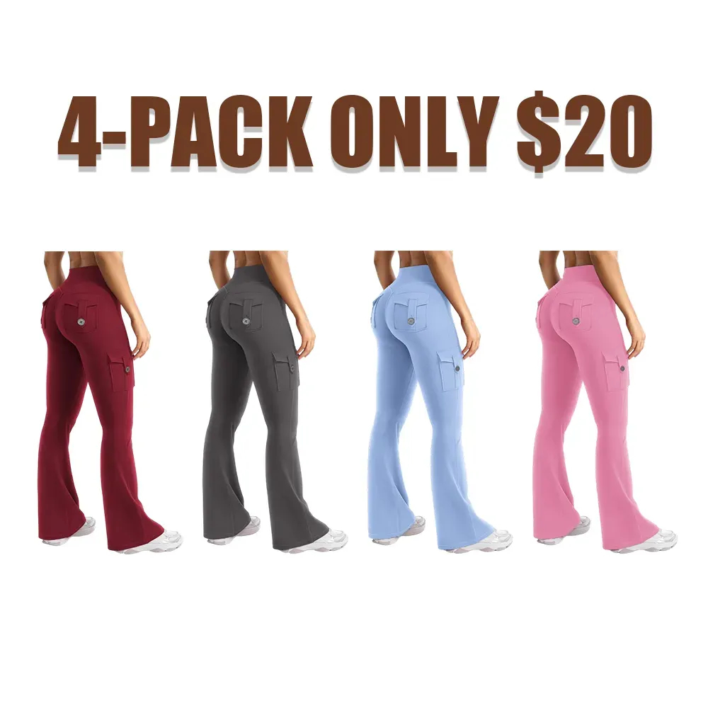 ⚡FINAL SALE⚡- Women's High-Waisted Workout Flare Leggings