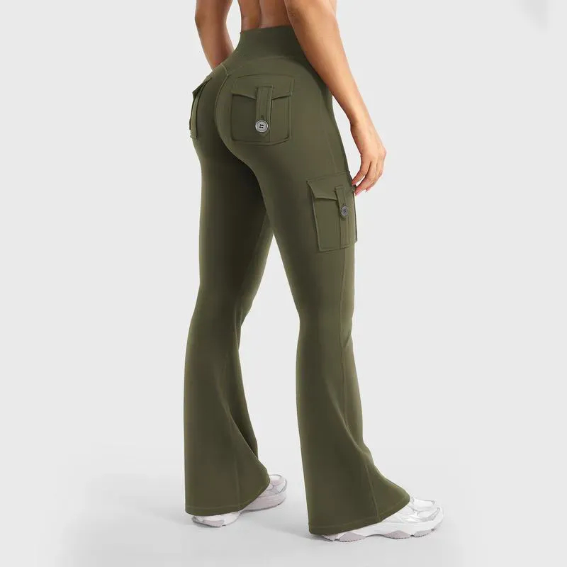 ⚡FINAL SALE⚡- Women's High-Waisted Workout Flare Leggings