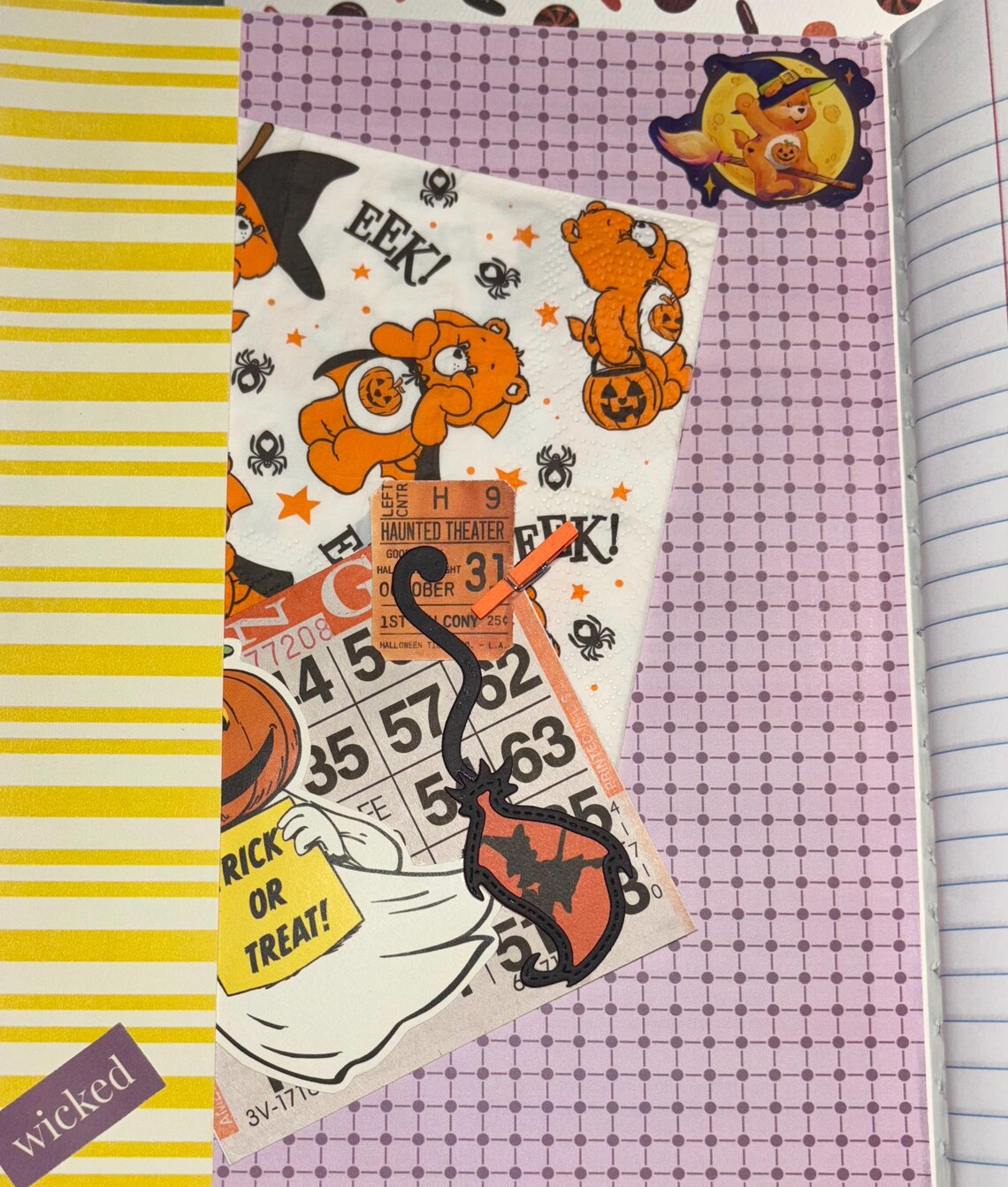 Pumpkin Halloween Bear Junk Journal Composition Notebook