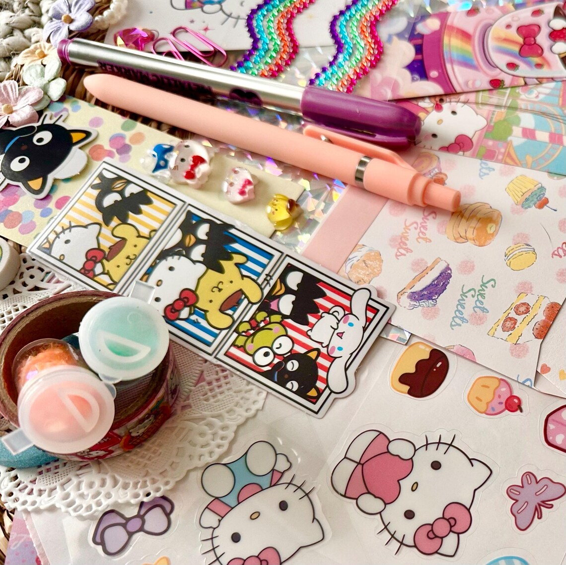 Cute Pastel Themed Junk Journal Supplies, Scrapbooking, Card Making, Art Journal Supplies