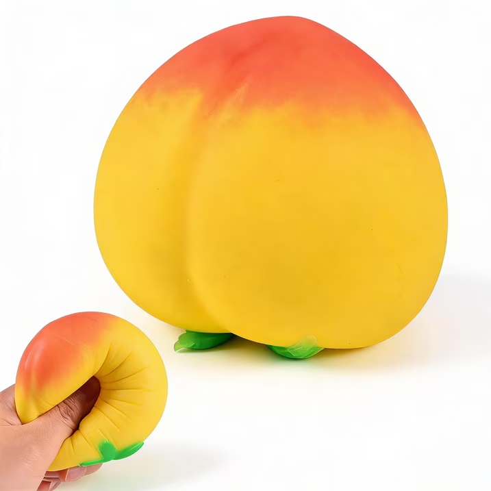 Peach Squishy Slow Rising Stress Ball, Realistic Soft Fruit Sensory Hand Grip Squeeze Relieve Pressure, Portable Desk Decor Squishy for Adults Home Office Daily Use
