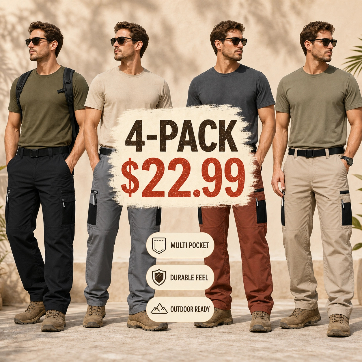 ⏰Store Closing Clearance⚡12 Pack for $38⚡Men's Contrast Pocket Tactical Cargo Pants