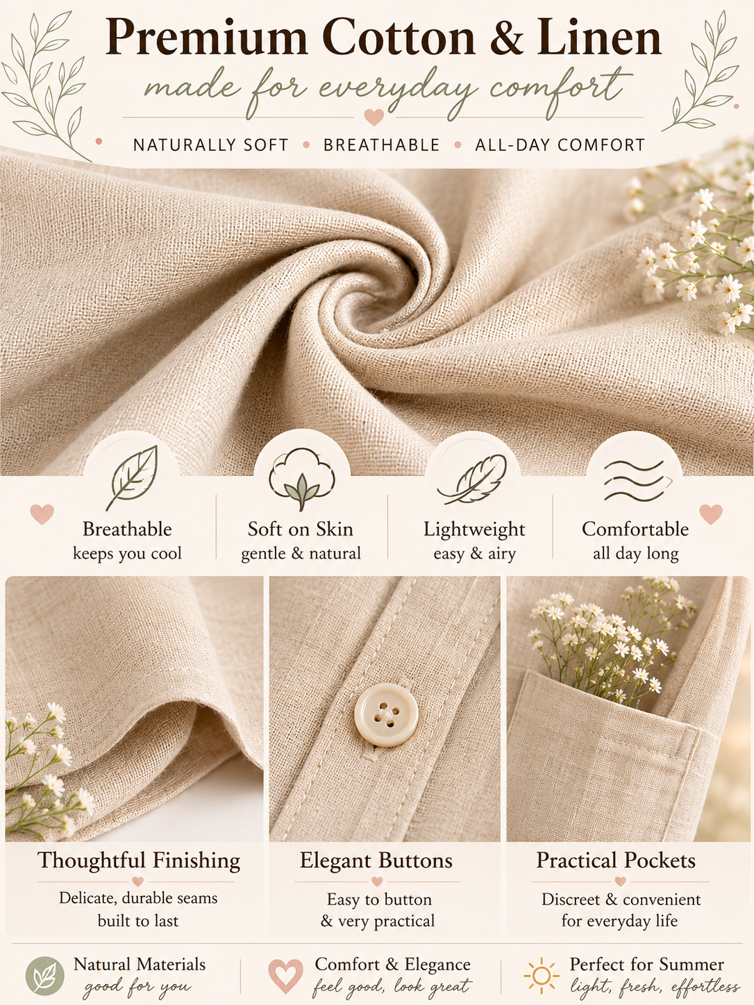 ⏰SUMMER FINAL SALE⚡8 Pack for $36.99⚡The Linen Dress American Women Love to Wear All Summer