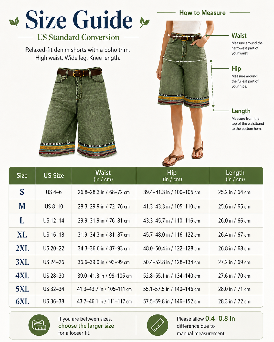 Women's Printed Hem Denim Bermuda Shorts