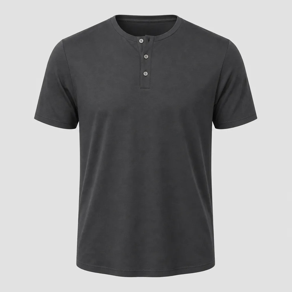Seasonal Clearance Sale 10 Pack Only$34.99-Men’s Smooth Button Placket Short Sleeve Henley Tee