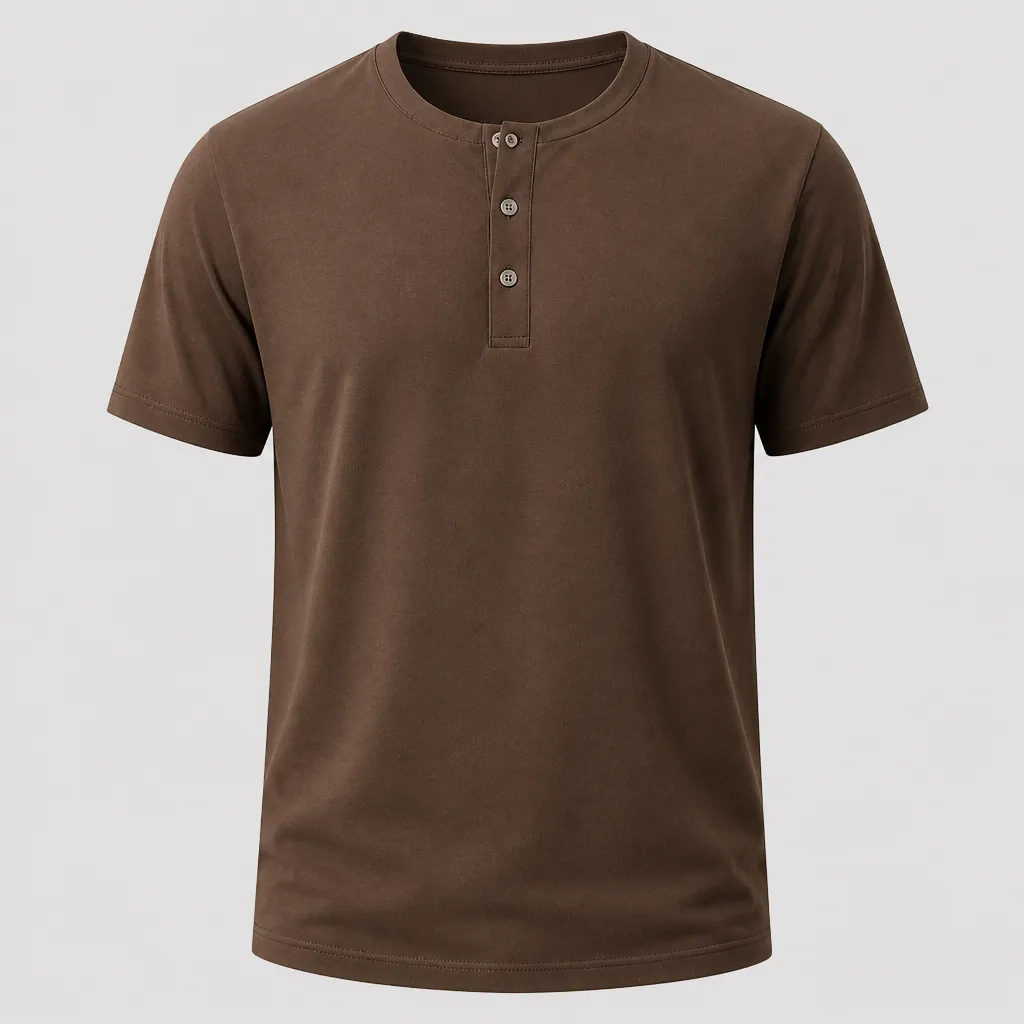 Seasonal Clearance Sale 10 Pack Only$34.99-Men’s Smooth Button Placket Short Sleeve Henley Tee