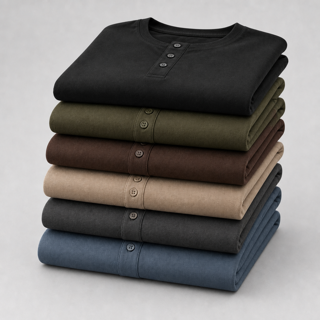 Seasonal Clearance Sale 10 Pack Only$34.99-Men’s Smooth Button Placket Short Sleeve Henley Tee