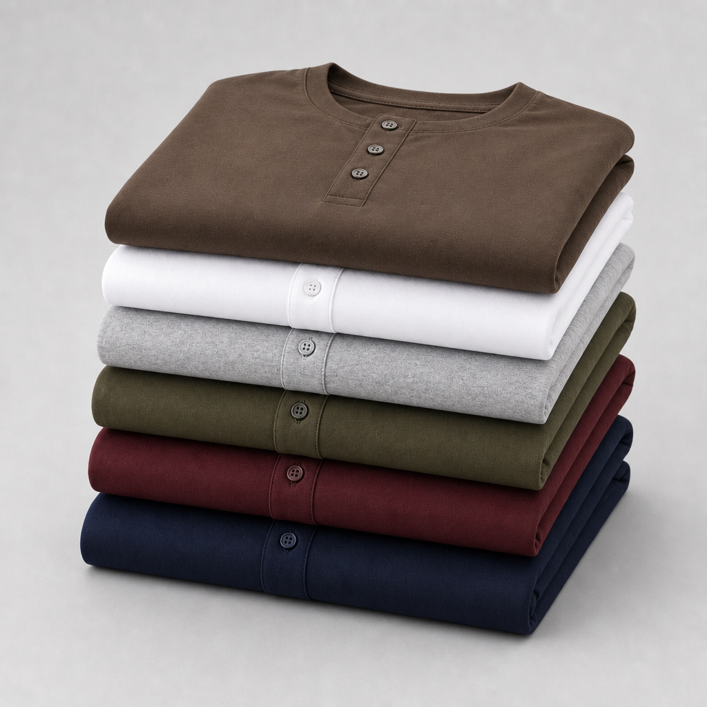 Seasonal Clearance Sale 10 Pack Only$34.99-Men’s Smooth Button Placket Short Sleeve Henley Tee