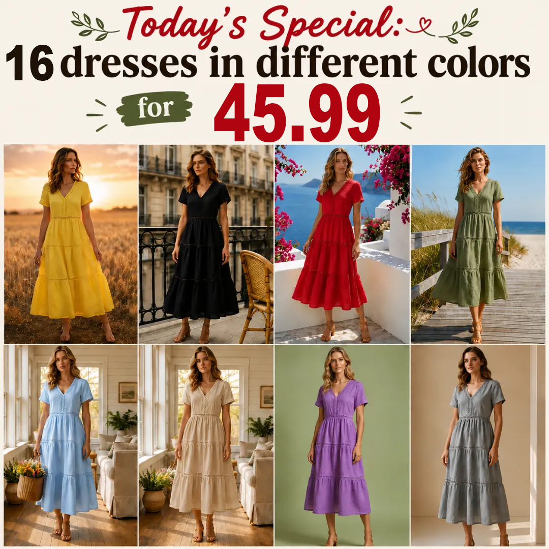 Flash Sale⚡8 Pack for $35.99⚡Women’s Soft Linen Dress - Effortless Elegance That Celebrates Every Curve and Moment