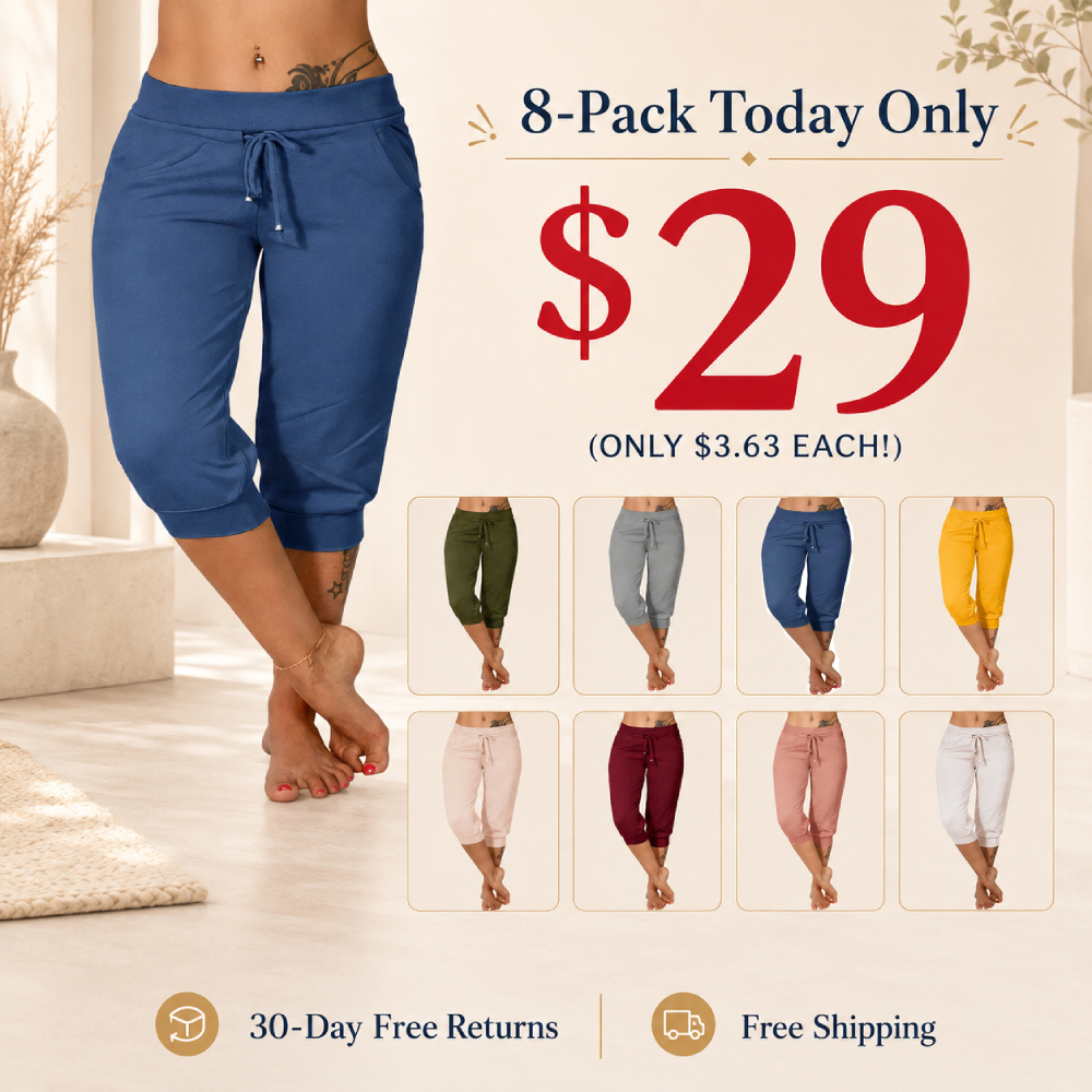 Women's Drawstring Capri Pants with Pockets