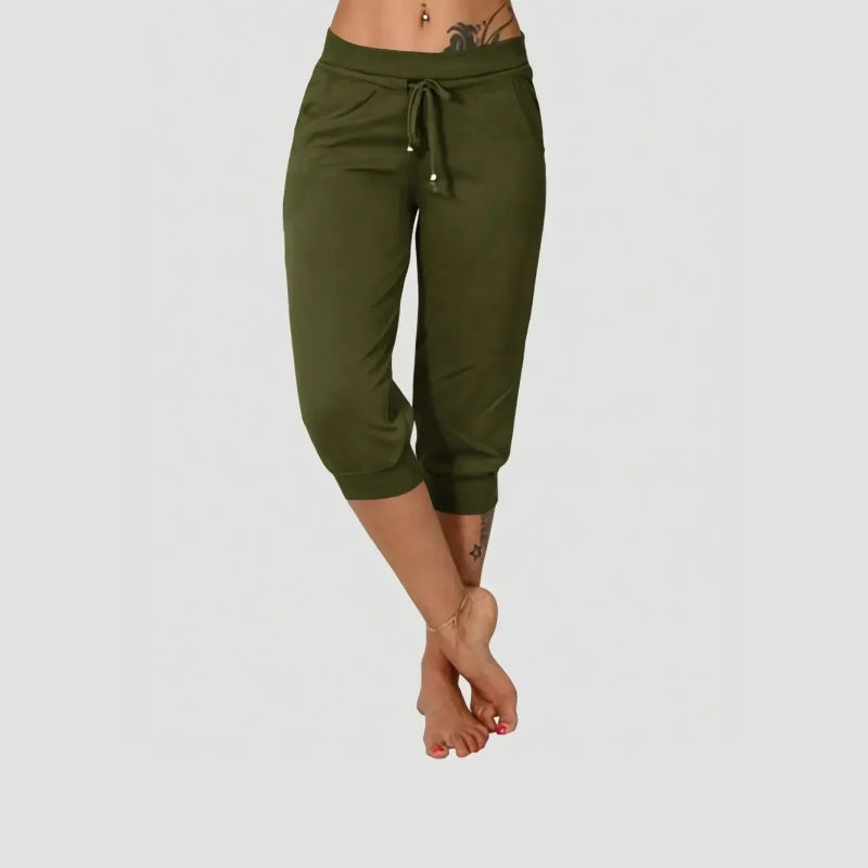 Women's Drawstring Capri Pants with Pockets