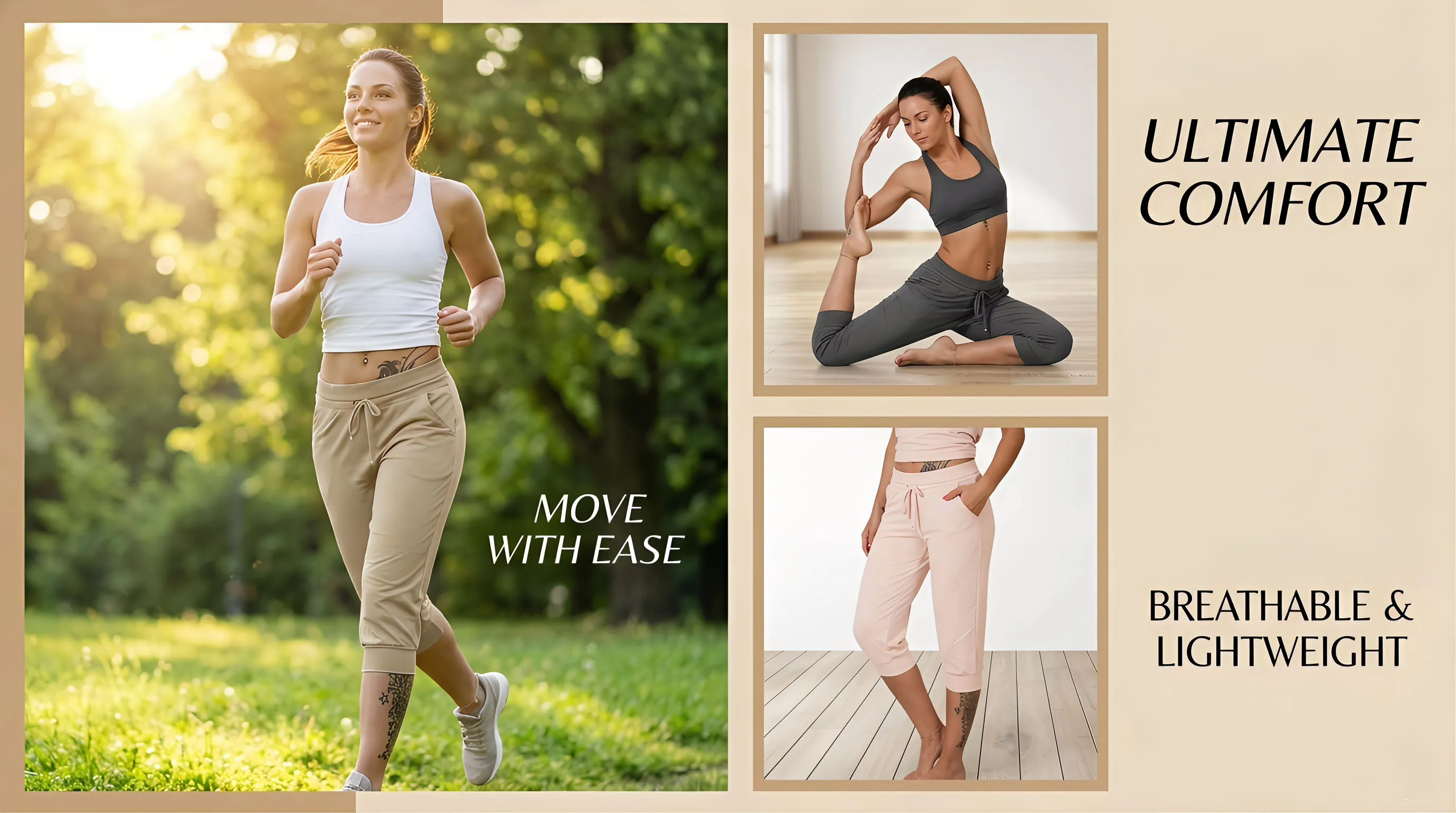 Women's Drawstring Capri Pants with Pockets