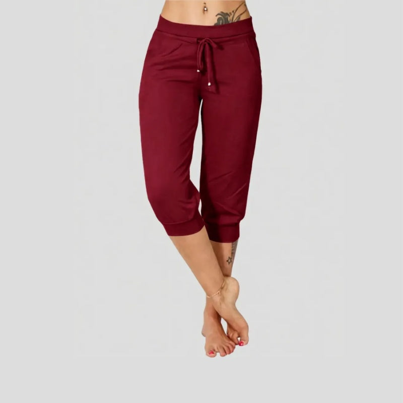 Women's Drawstring Capri Pants with Pockets