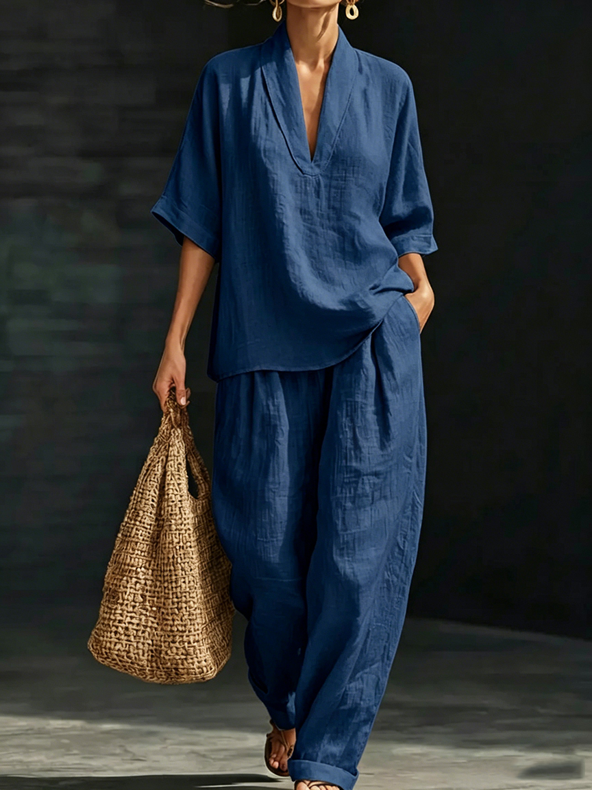 Casual And Cozy Minimalist Linen Two-piece Set⏰Limited-Time Deal⚡10-Pack Only $34.99⚡