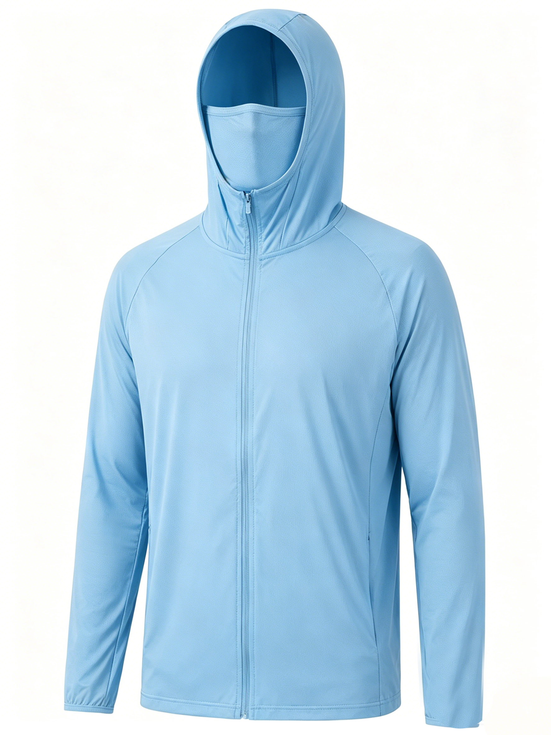 8-Pack Men's UPF 50+ Quick-Dry Hooded Fishing Shirts with Face Mask