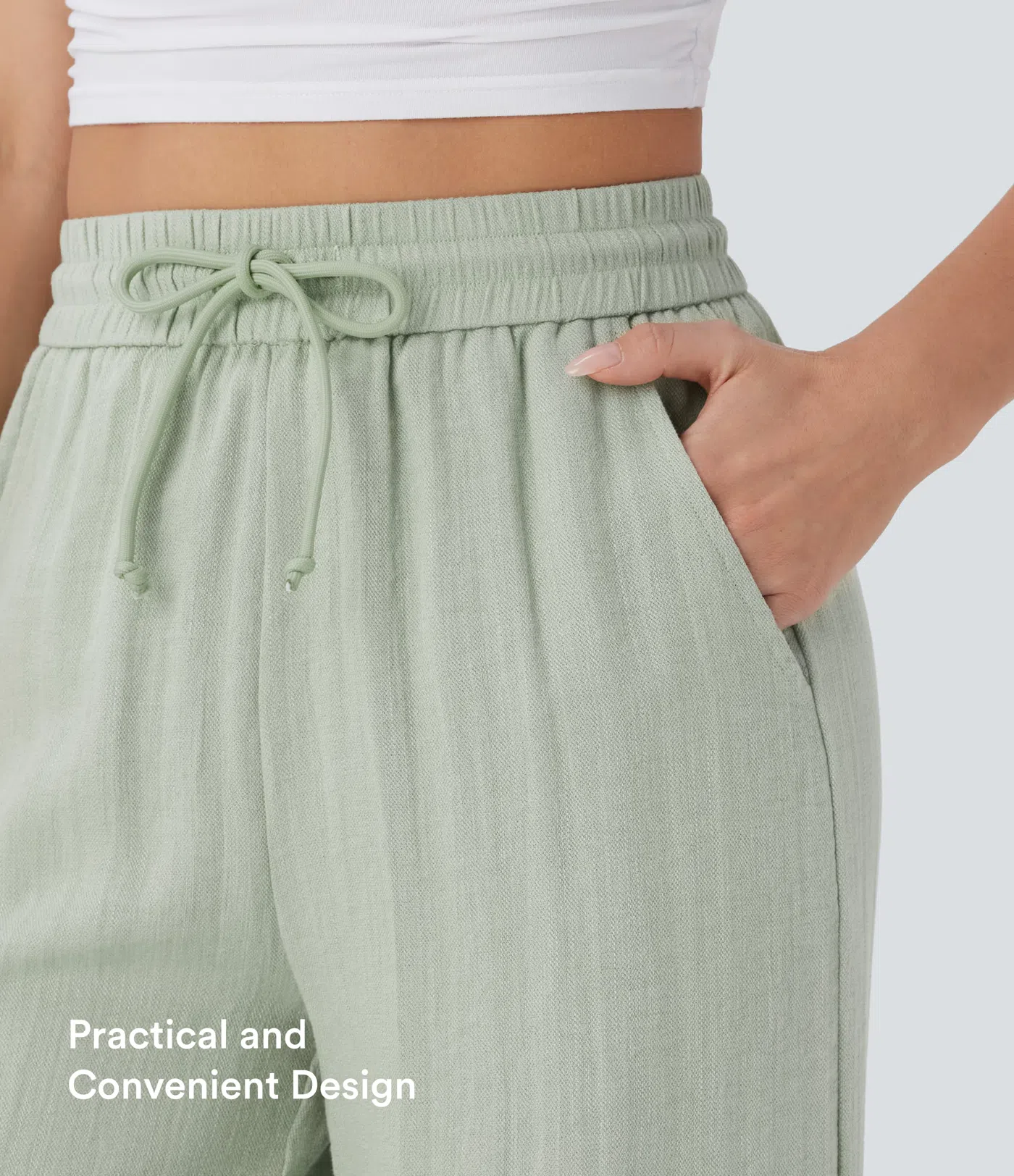 ⏰Limited-Time Deal⚡16 Pack for $38⚡High Waisted Drawstring Pocket Wide Leg Casual Linen-Feel Pants