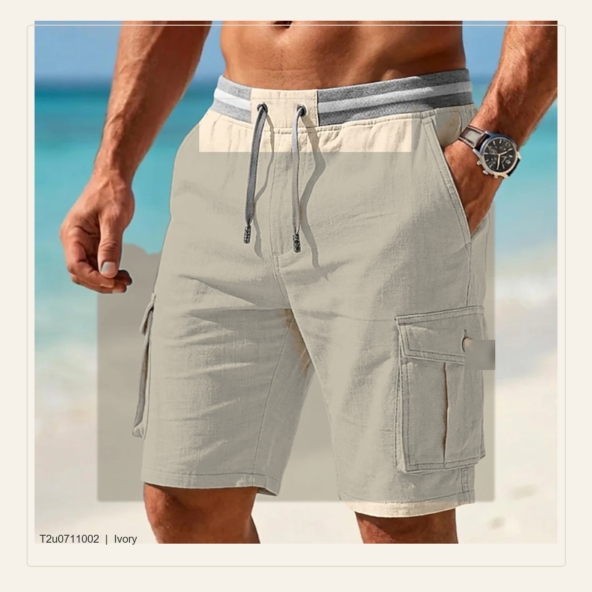 Men's Relaxed Drawstring Cargo Shorts