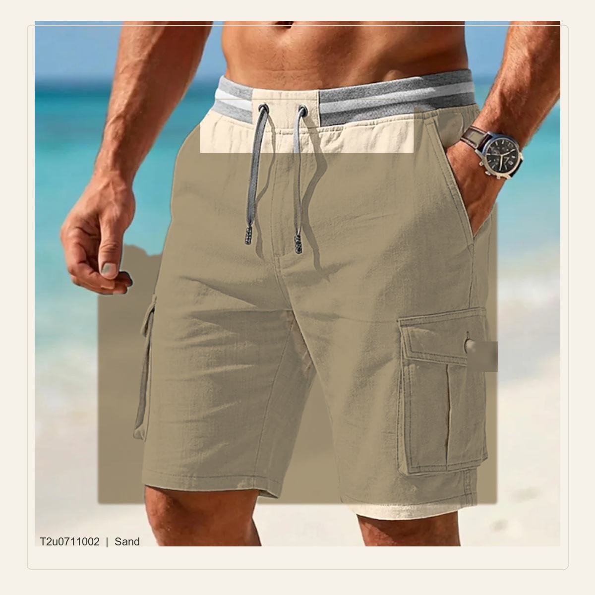 Men's Relaxed Drawstring Cargo Shorts
