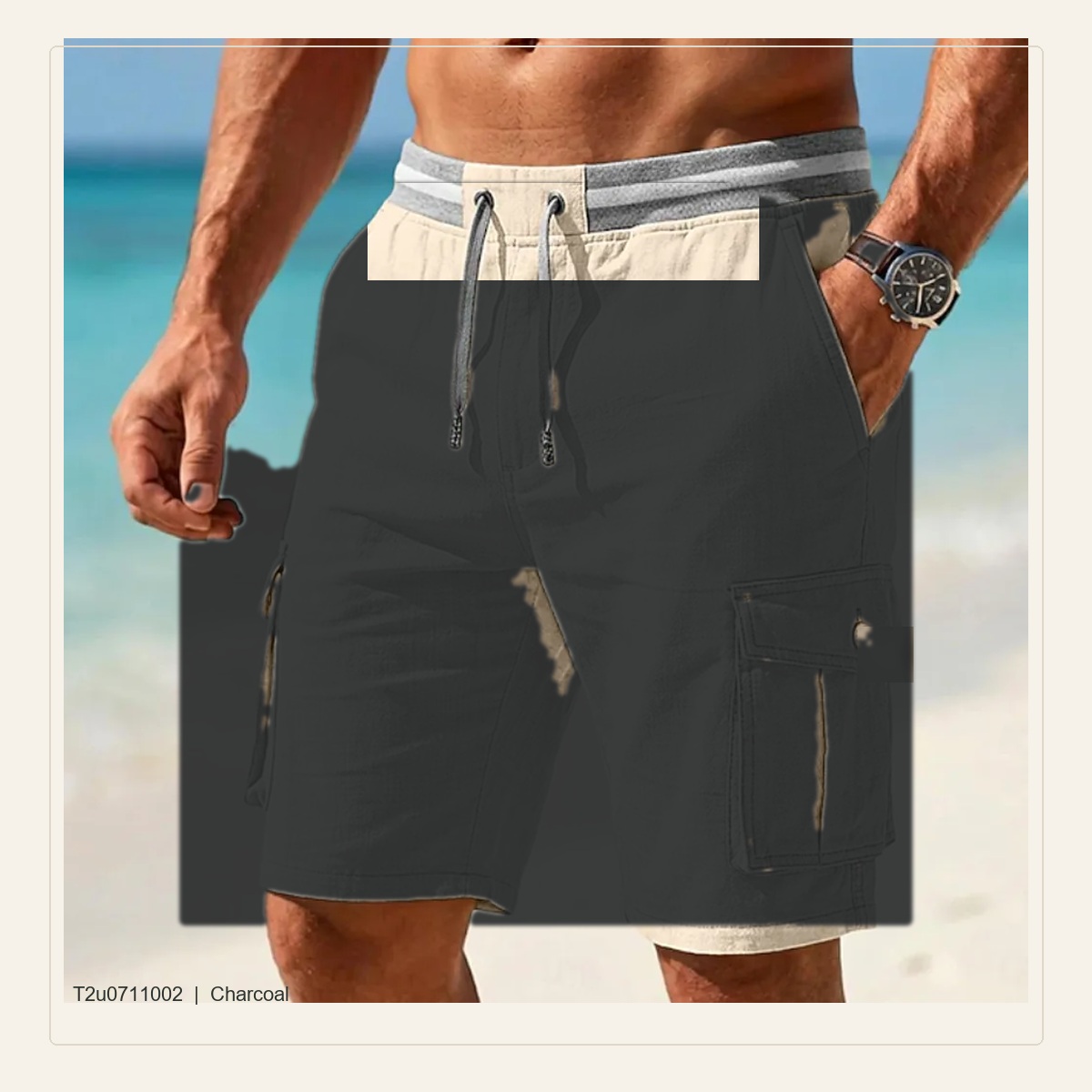 Men's Relaxed Drawstring Cargo Shorts