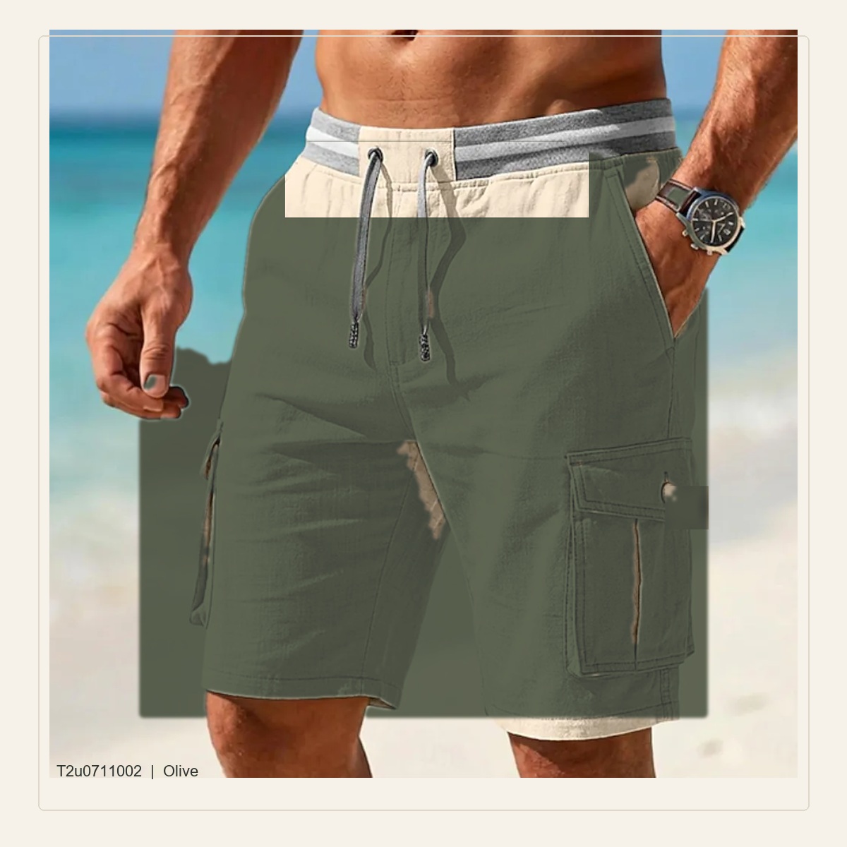 Men's Relaxed Drawstring Cargo Shorts