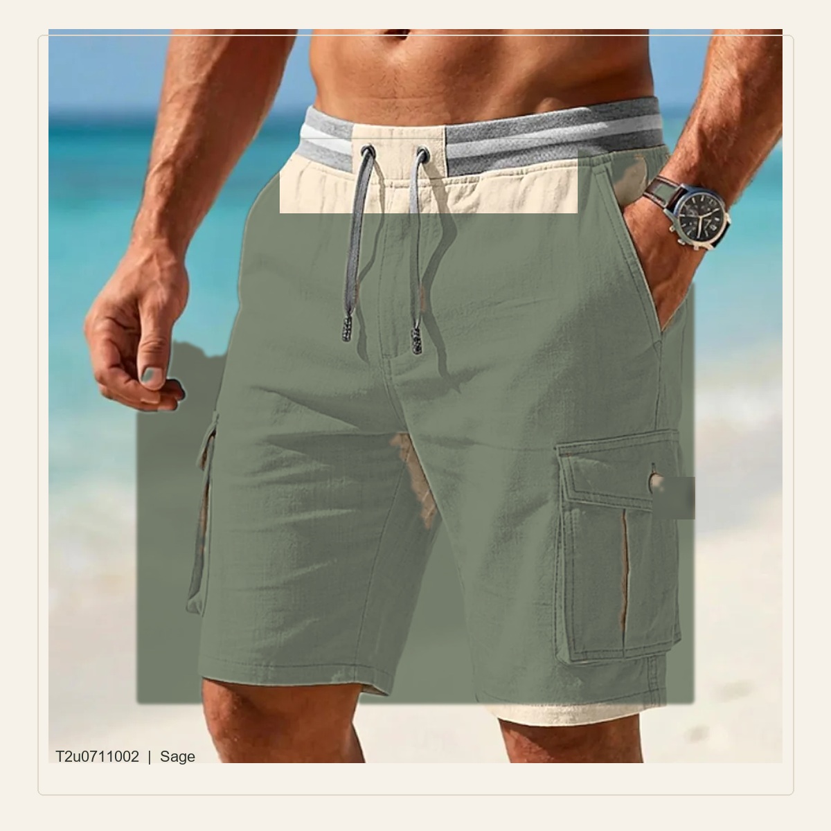 Men's Relaxed Drawstring Cargo Shorts