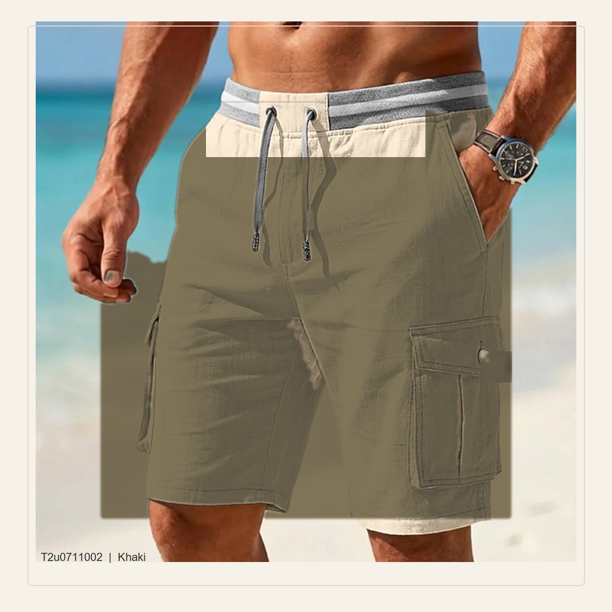 Men's Relaxed Drawstring Cargo Shorts