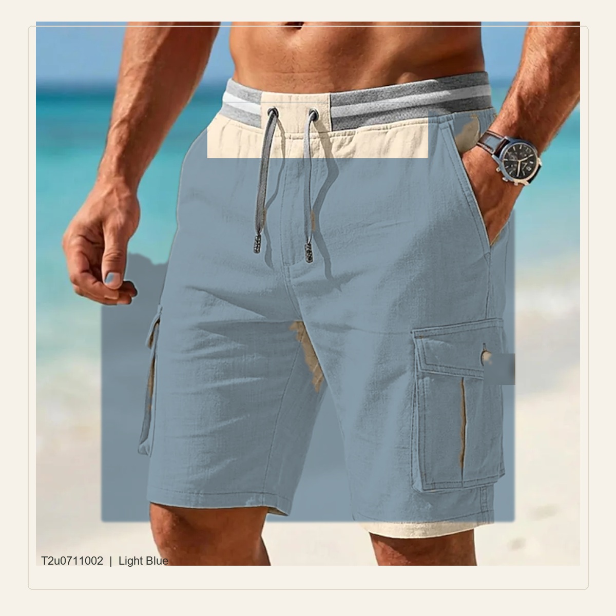 Men's Relaxed Drawstring Cargo Shorts