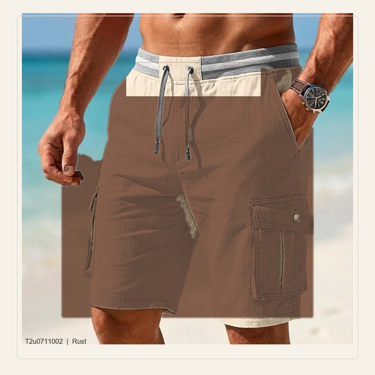 Men's Relaxed Drawstring Cargo Shorts
