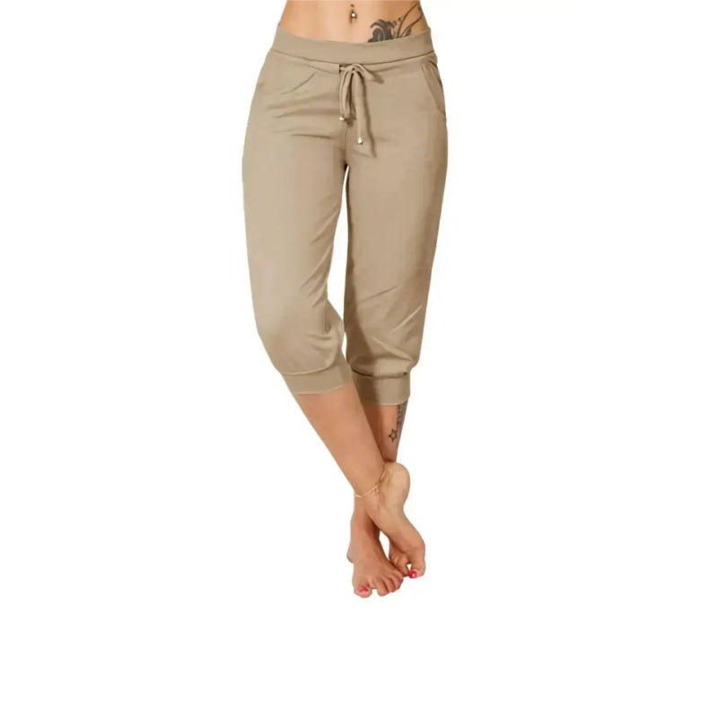 Women's Drawstring Capri Pants with Pockets