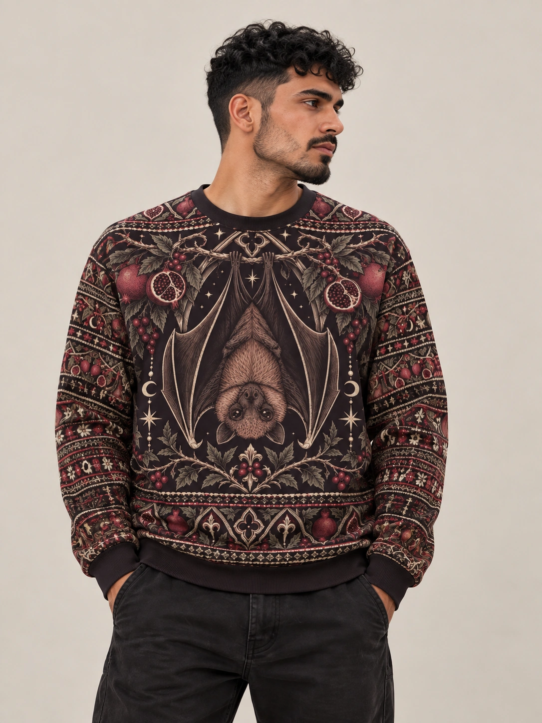 Gothic Hanging Bat Sweatshirts — styling reference