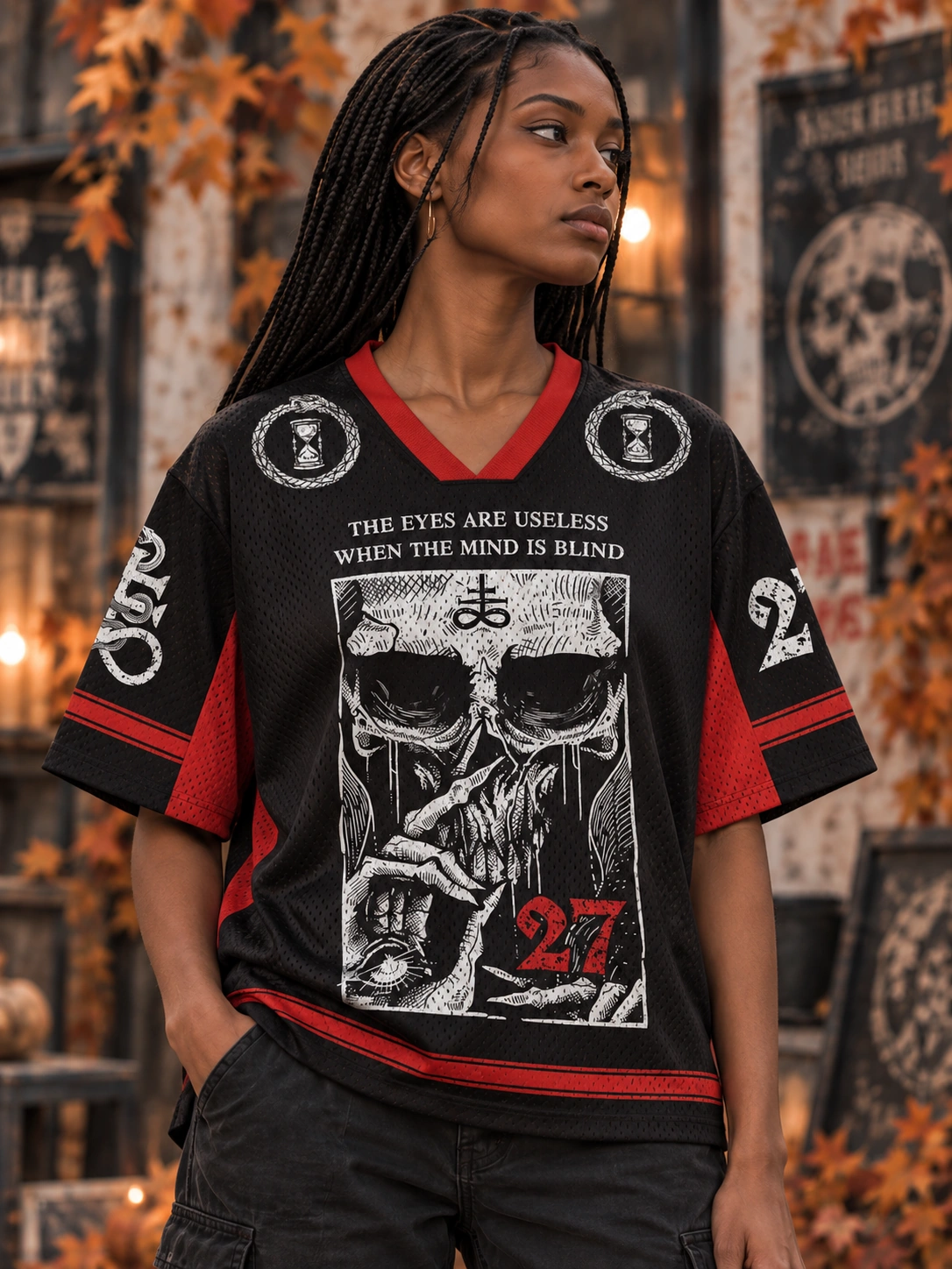 Eyes Are Useless 27 Mesh Jersey — styling reference